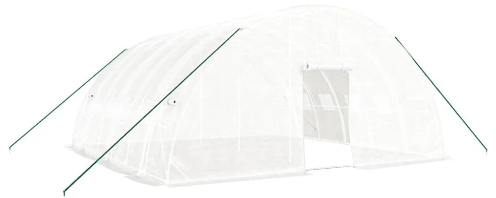 fehér acélvázas melegház 36 m² 6 x 6 x 2,85 m