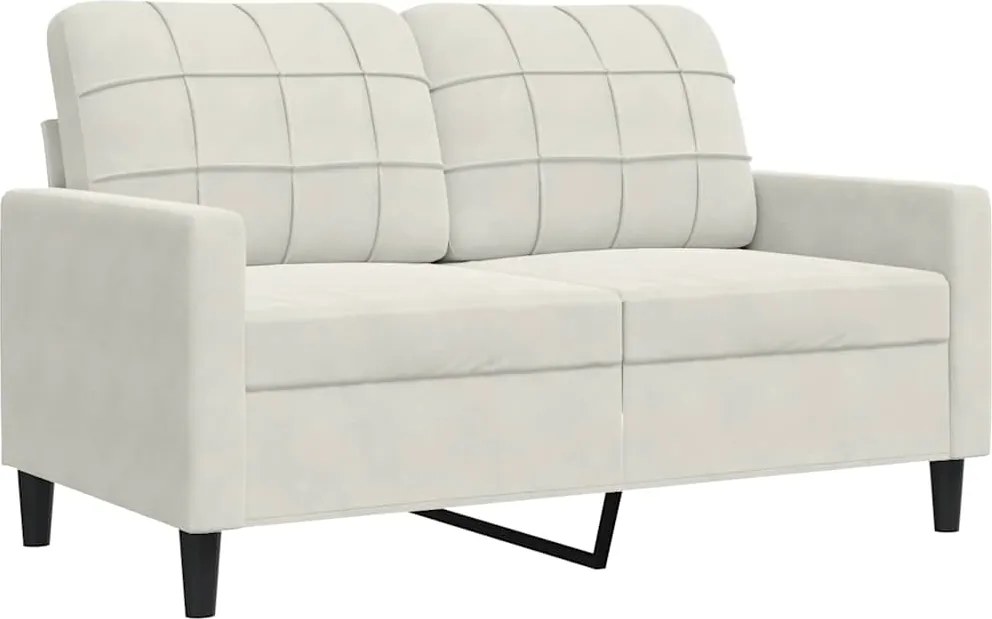 vidaXL kétszemélyes krémszínű bársony kanapé 120 cm