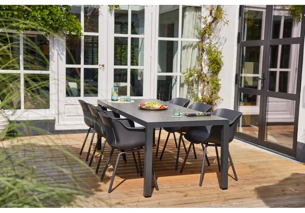 Sötétszürke műanyag kerti szék szett 2 db-os Jill Rondo – Hartman