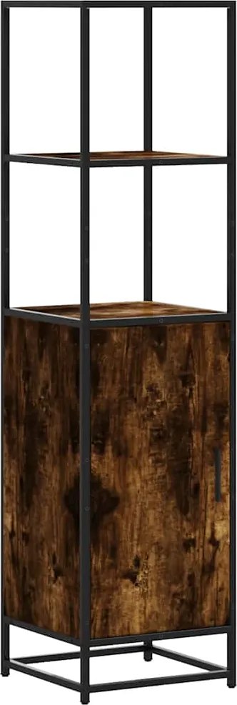 vidaXL Highboard sonoma tölgy 35,5x35x139 cm gépelt fa és fém