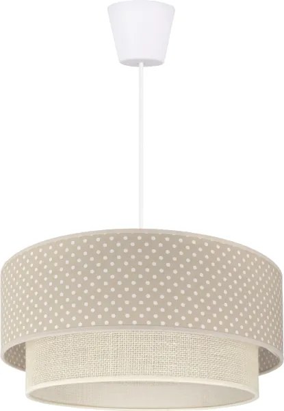 Brilagi-LED BOHO BOBO kábeles függeszték, 1xE27/60W/230V, átm. 40 cm, pöttyös, bézs/krém.