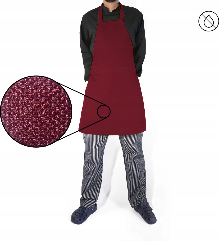 Vízálló szakács kötény – bordó