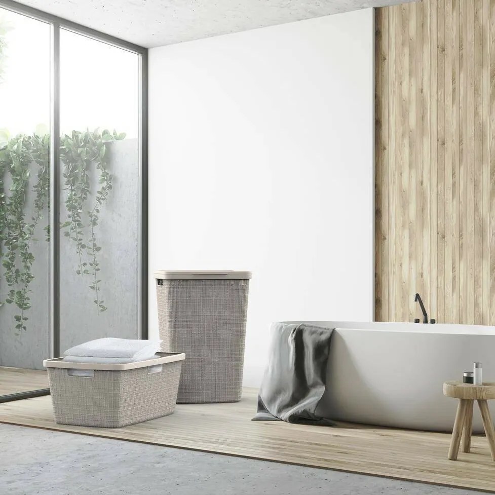 Curver szennyeskosár Jute 58 l, taupe