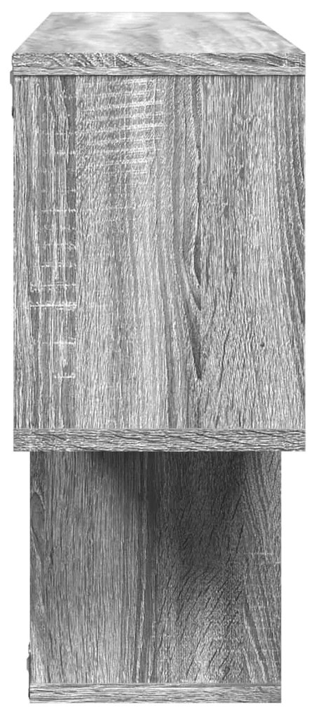 szürke sonoma színű szerelt fa fali polc 100 x 20 x 53 cm