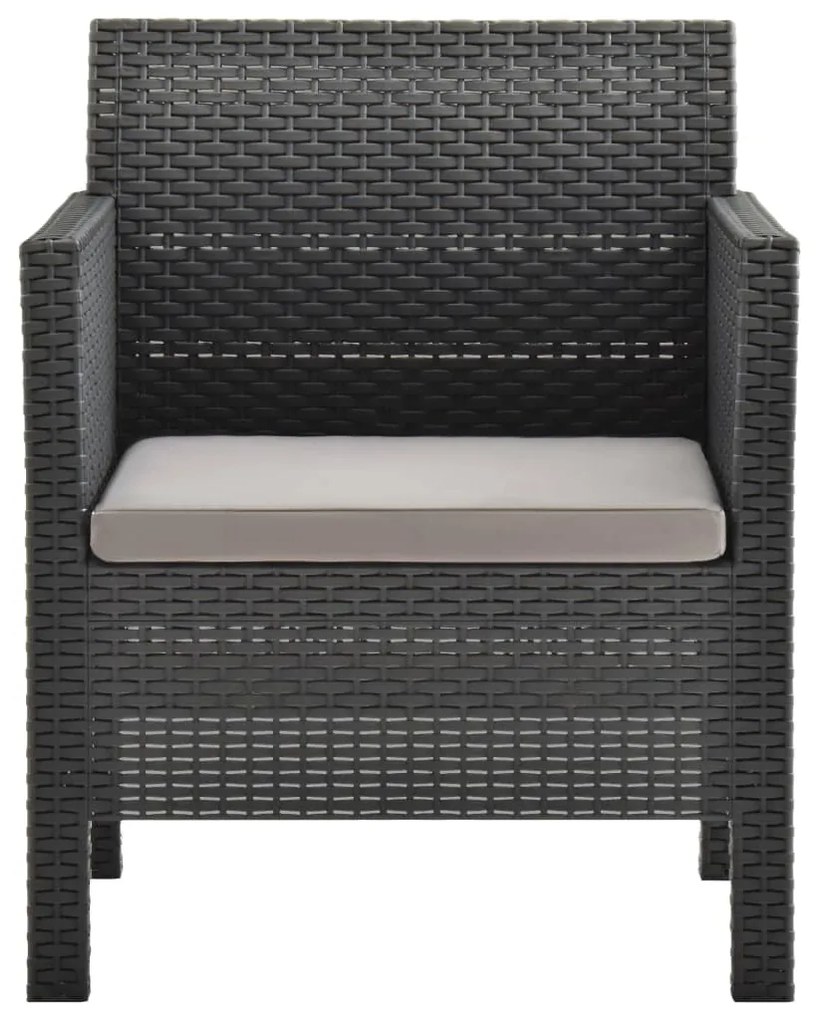 vidaXL antracitszürke rattan kerti szék párnával 63 x 65 x 76 cm PP rattan