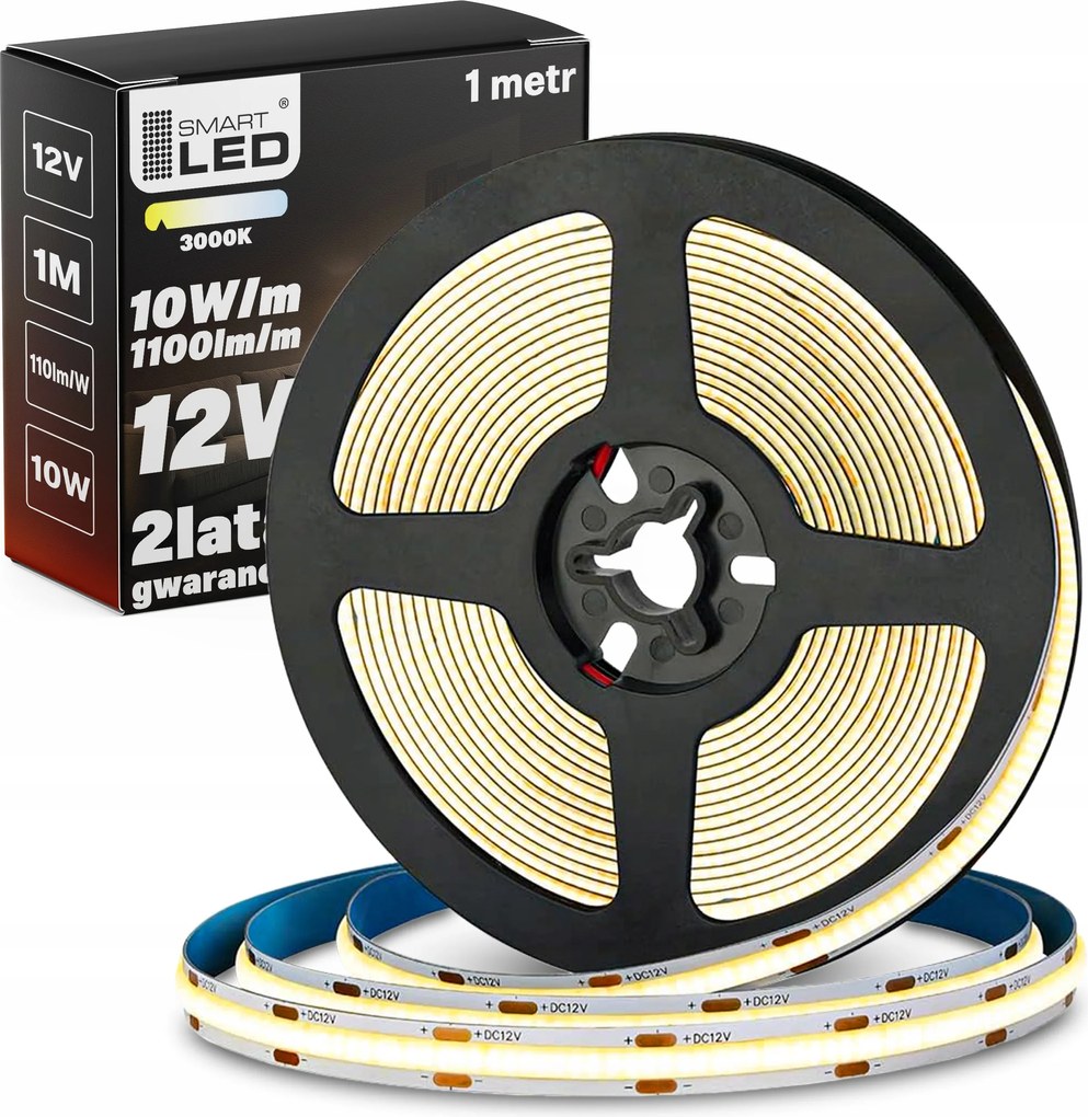 Led szalag Neon Cob Line 12V 1M 1100lm 10W Fehér Meleg Energiatakarékos