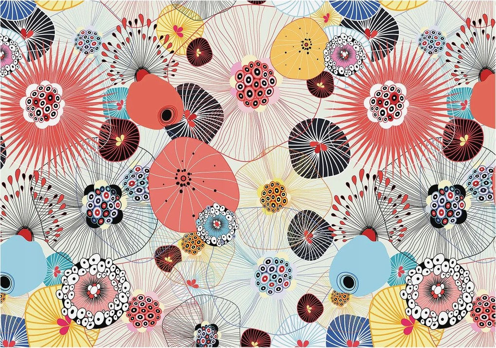 Fotótapéta Flizelin Dekoratív az irodába Színes virágok 208x146 Ragasztó