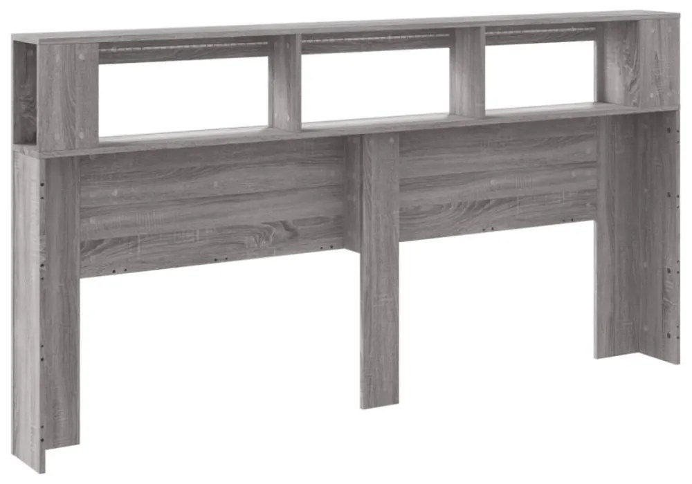 szürke sonoma szerelt fa LED-es fejtámla 200 x 18,5 x 103,5 cm