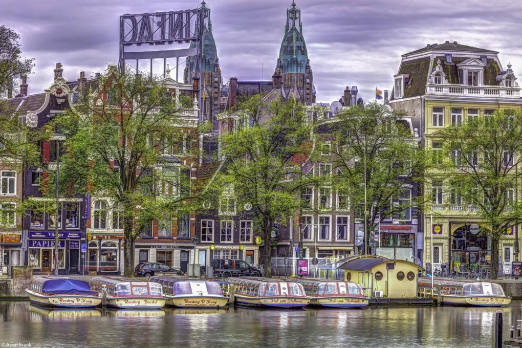 Poszter 30x20cm Amszterdami vízpart, Assaf Frank