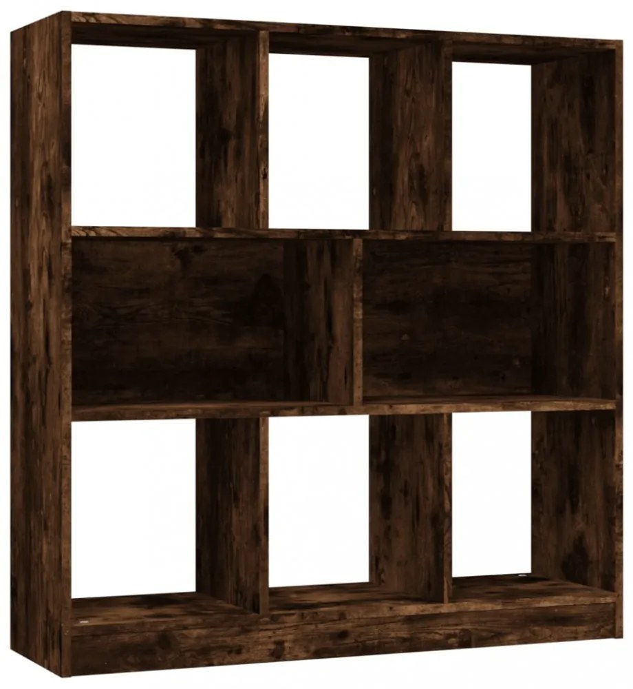 füstös tölgy színű szerelt fa könyvszekrény 97,5x29,5x100 cm