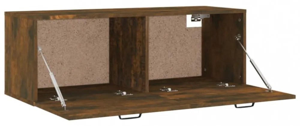 füstös tölgy színű szerelt fa faliszekrény 100 x 36,5 x 35 cm