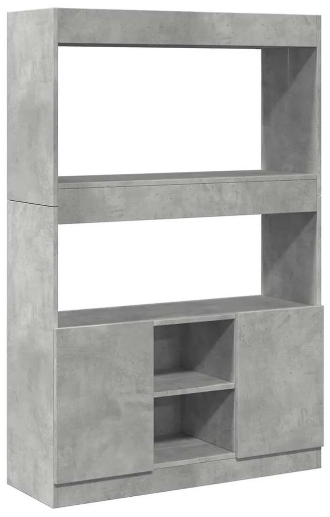 betonszürke szerelt fa magasszekrény 92 x 33 x 140 cm