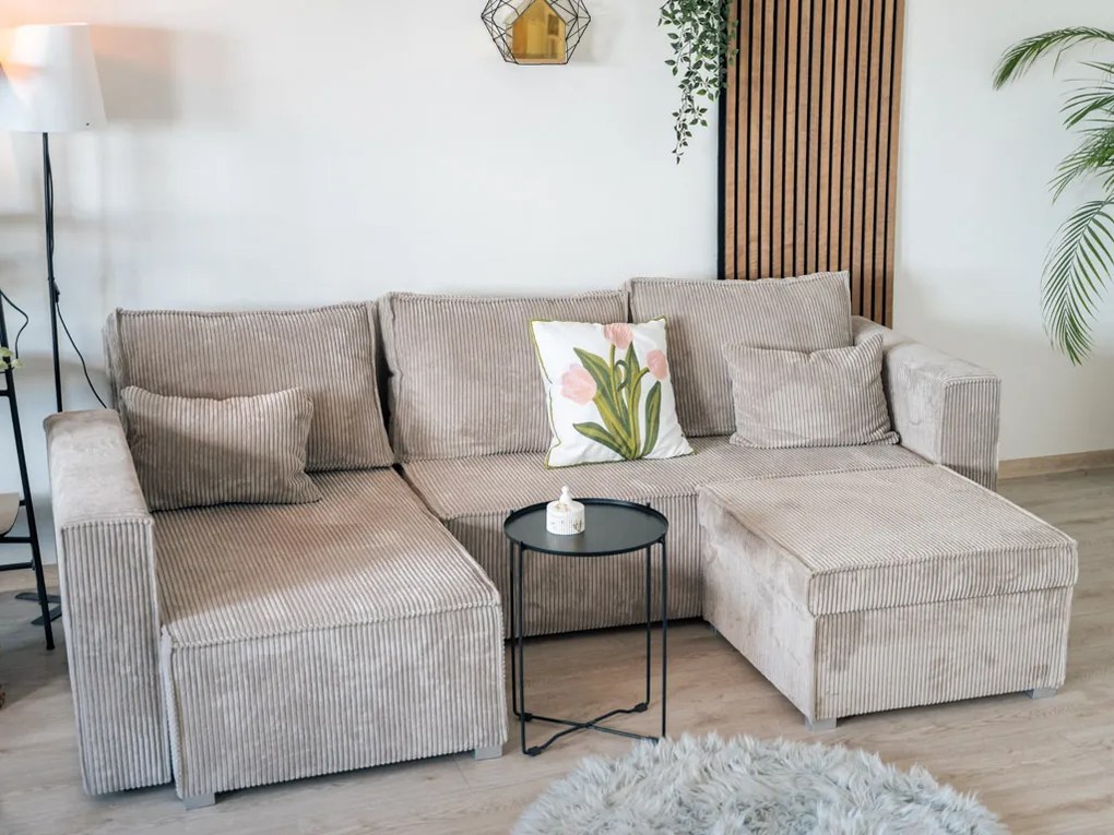 Világoslila SMART COSARO tárolós puff, 65x65 cm
