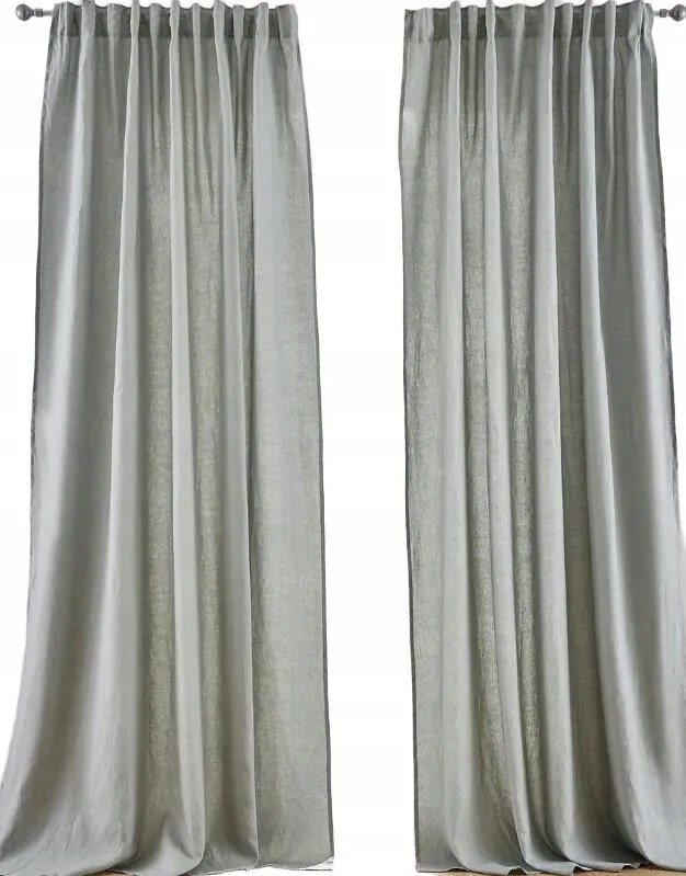 140/175 Zöld Lenvászon Függöny 1DB