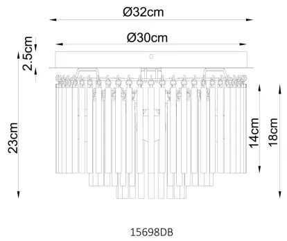 Globo 15698DB - GORLEY mennyezeti lámpa, 5x E14/40W/230V, átmérő 32 cm