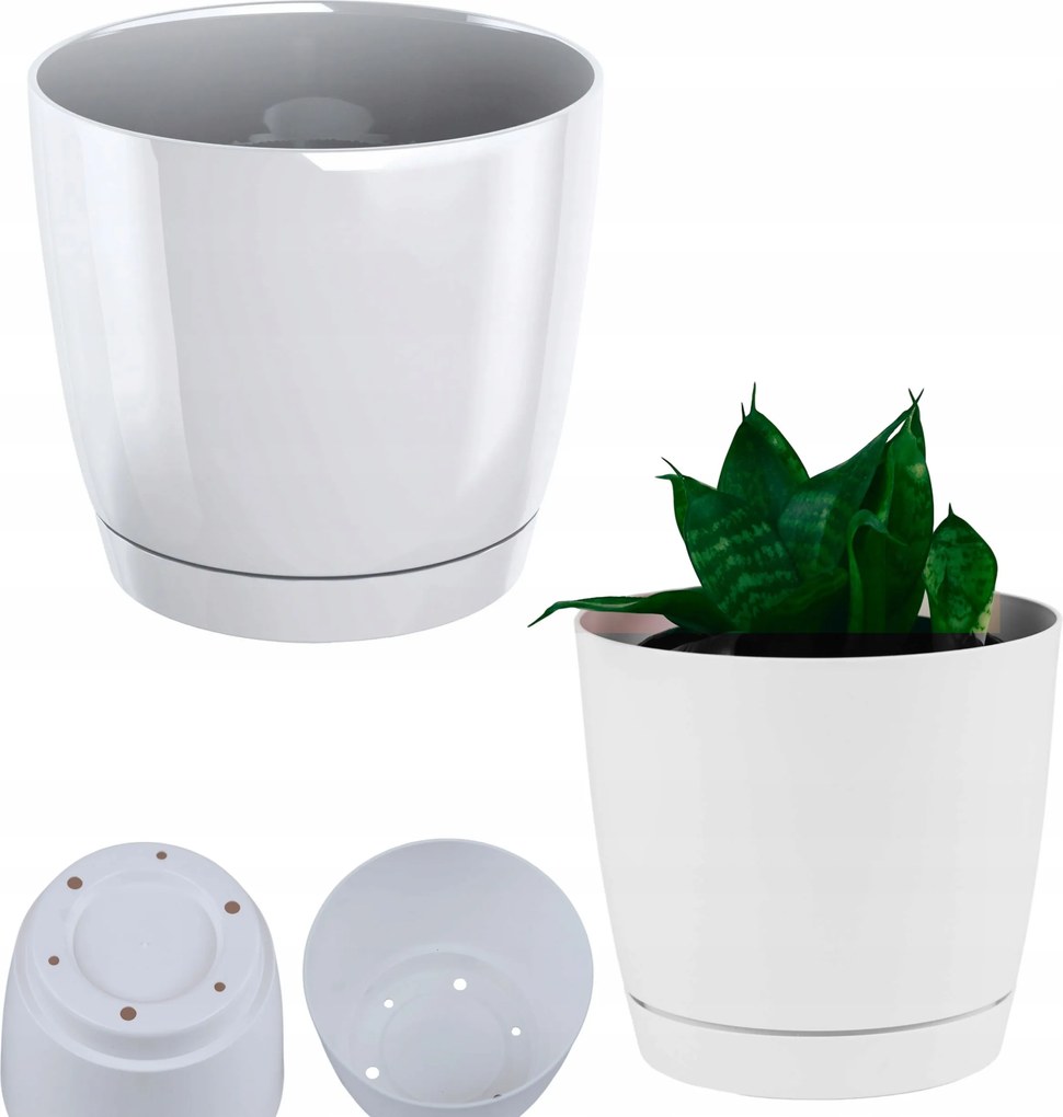 Virágtartó alacsony kerek fényes 24cm Virágtartó állvány