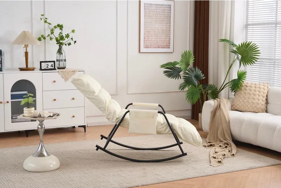 Hintaszék 5 fokozatban állítható,párnázott kivitelben, Fehér