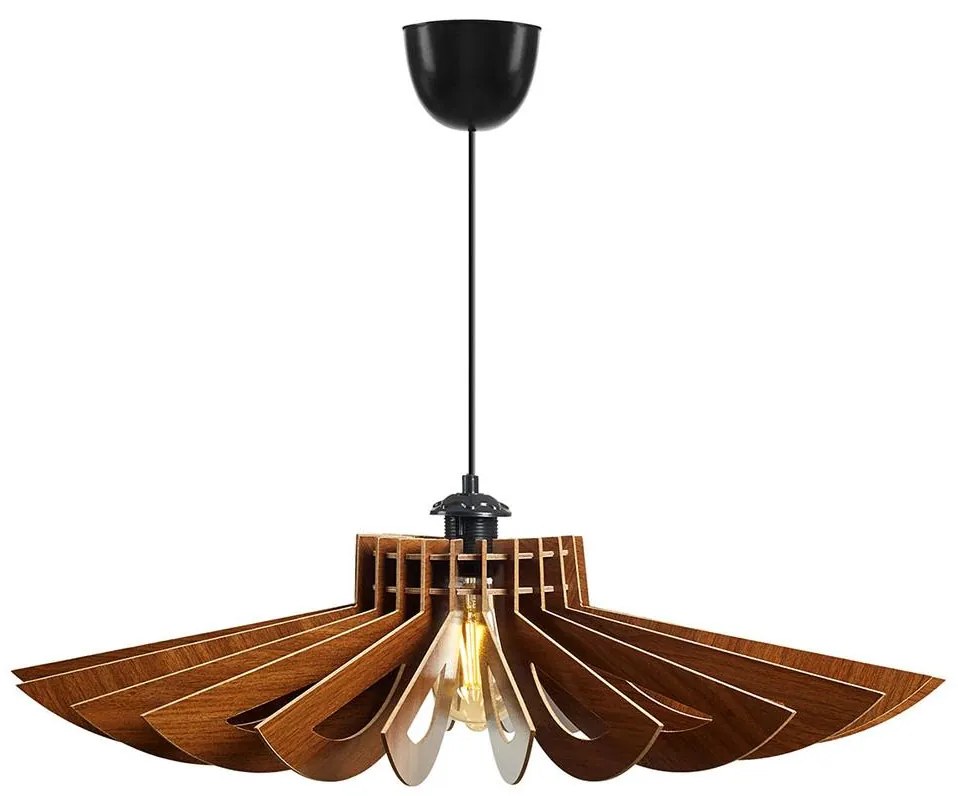 Csillár zsinóron 1xE27/60W/230V barna átm. 52 cm