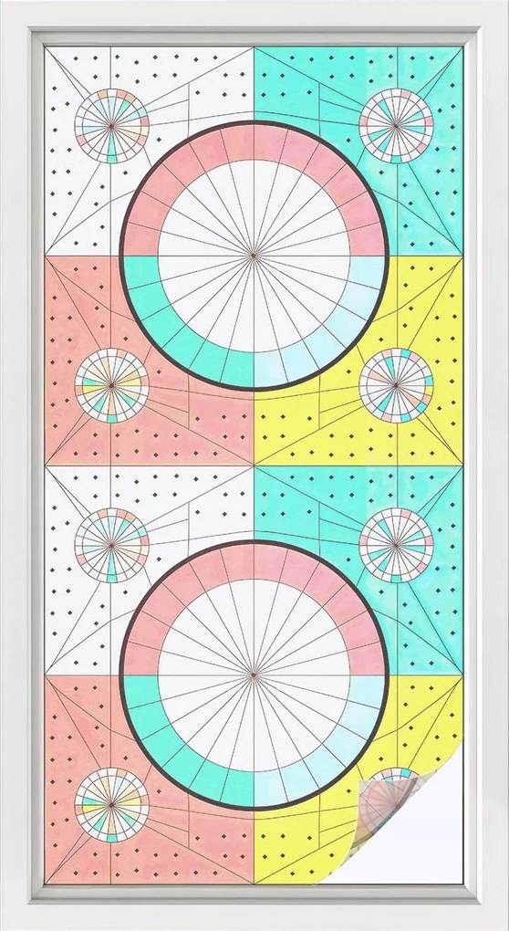 Ablakfólia öntapadós Adatvédelem Geometrikus kerekek 50x100