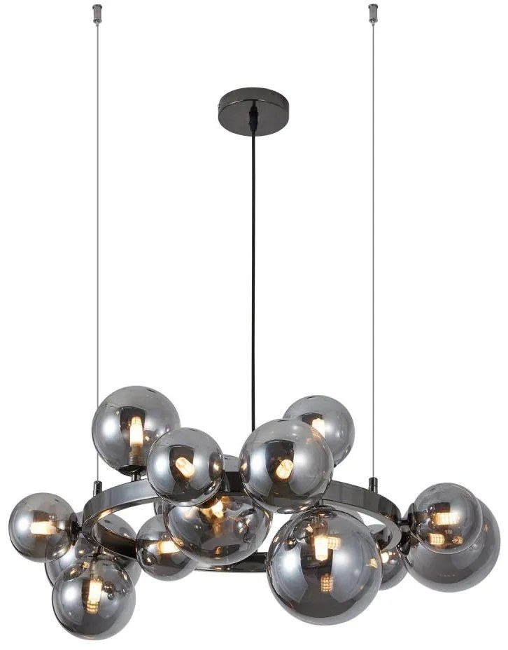 Wofi 5014-1505W - LED Csillár zsinóron VILLA 15xG9/3W/230V fekete