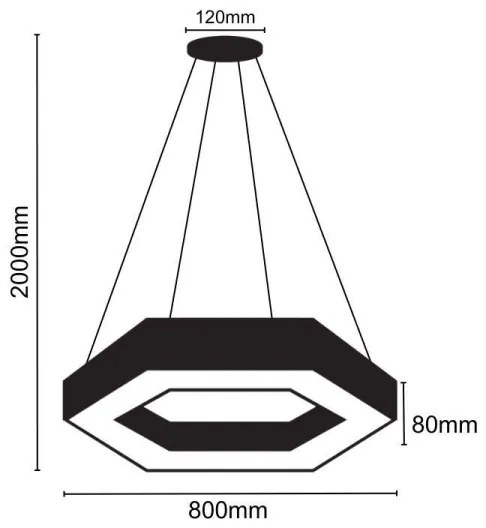 LED Csillár zsinóron LED/40W/230V 4000K átm. 80 cm