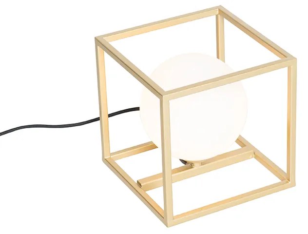 Design asztali lámpa arany fehér üveggel - Aniek