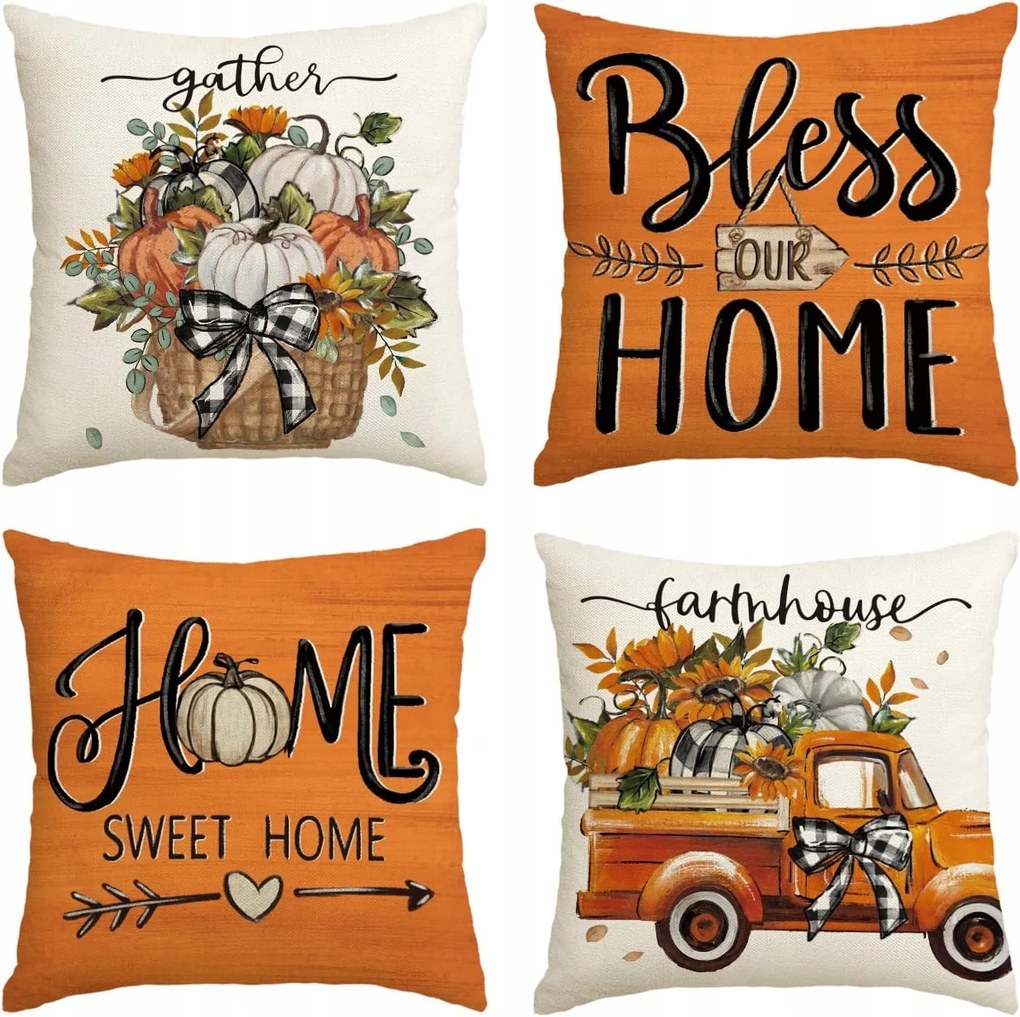 Párnahuzat 45x45cm Párnahuzat Dekoratív Őszi motívum Teherautó