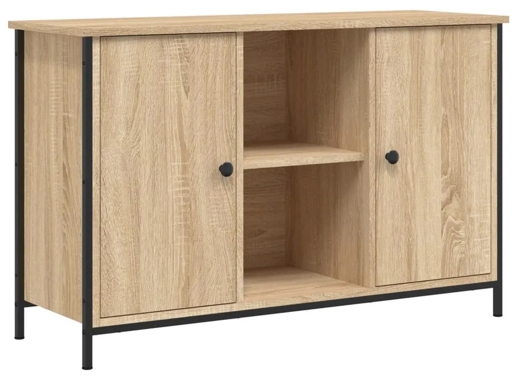 sonoma tölgy színű szerelt fa TV-szekrény 100 x 35 x 65 cm