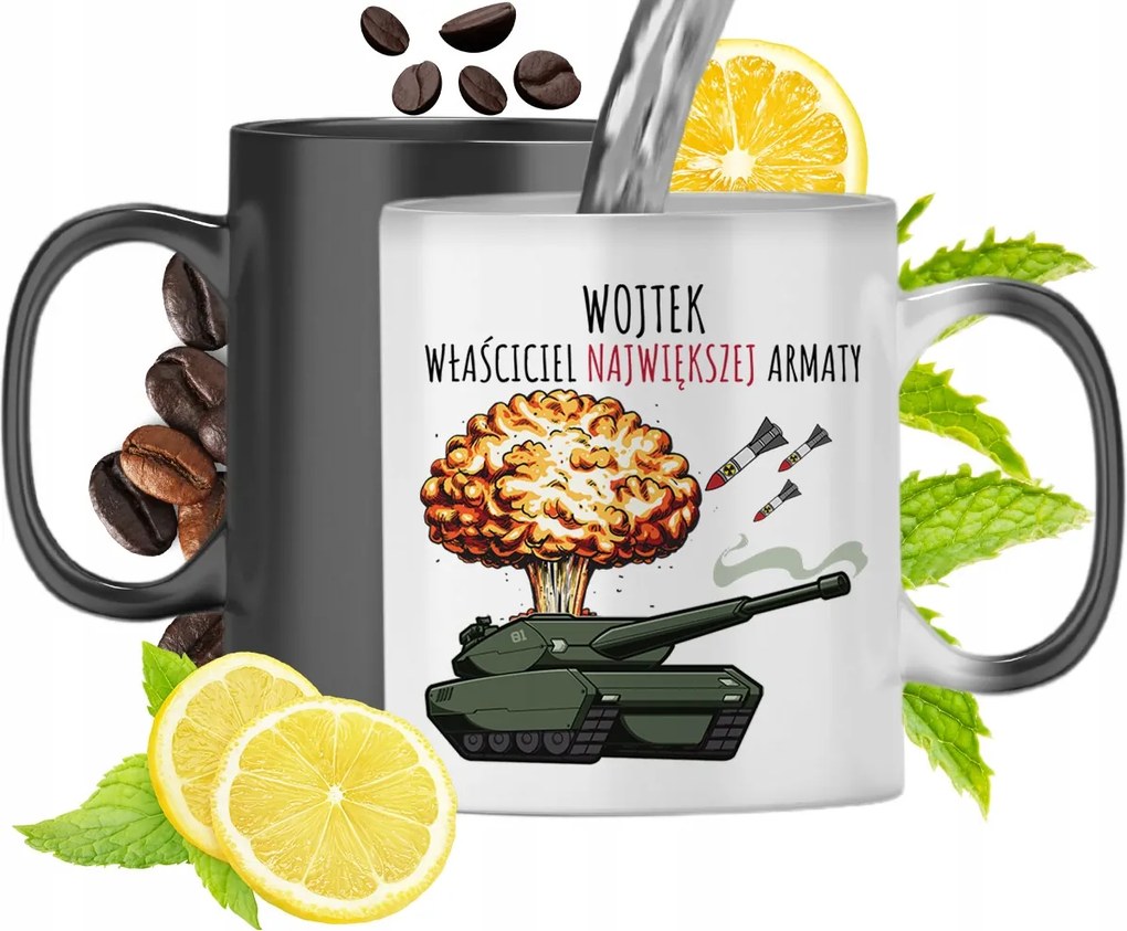 Mágikus bögre Wojtka Fekete matt nyomott mintával 330ml