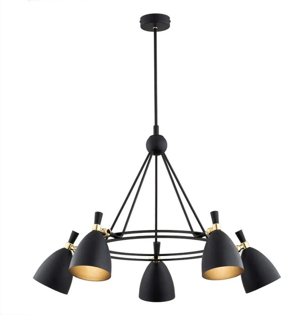 ARGON 2118 CHARLOTTE Modern Csillár Fekete, Sárgaréz E27 IP20