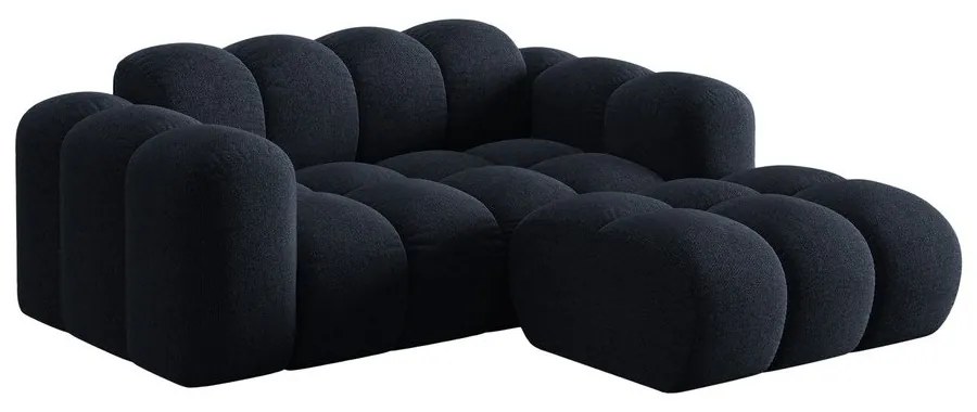 Sötétkék zsenília sarokkanapé (jobb oldali-heverő résszel) Treno – Cosmopolitan Design
