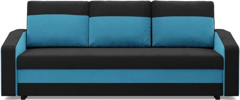 Hewlet kanapéágy, szövet anyag, hab töltet, fekete - kék