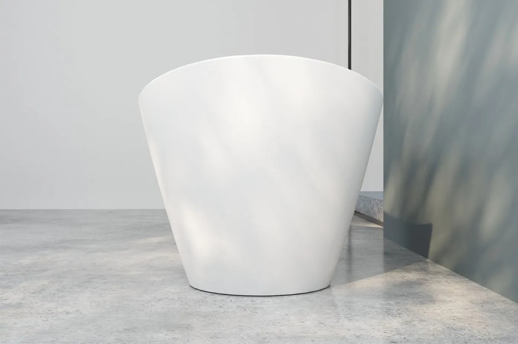 Erga Iris, szabadon álló kád 160x75 cm + leeresztő csavar, fehér fényes, ERG-IRIS-160075-WH-WH