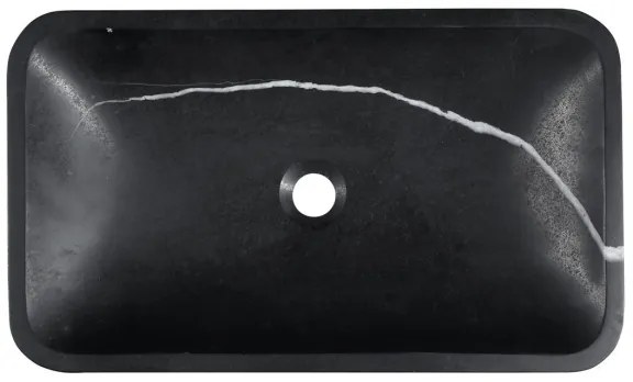 Sapho - Ráültethető mosdó BLOK 60x35 cm kő/matt fekete