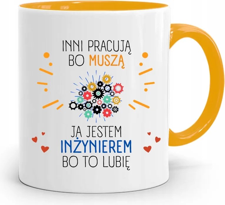 Mérnöknek Sárga Ajándék Bögre fényképes nyomtatással