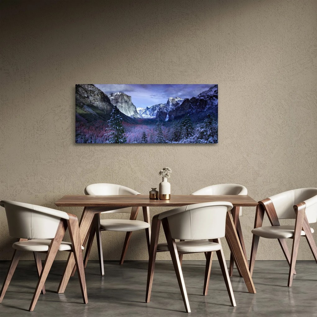 Téli hegyi tájkép (120x50 cm)