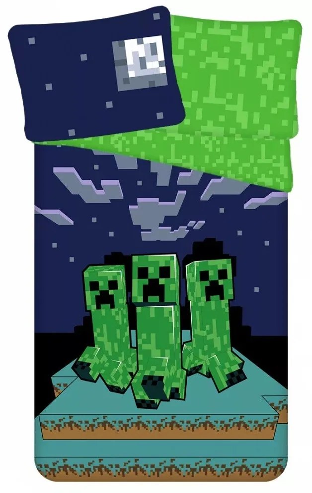 Minecraft ágyneműhuzat creeper 140x200cm 70x90cm