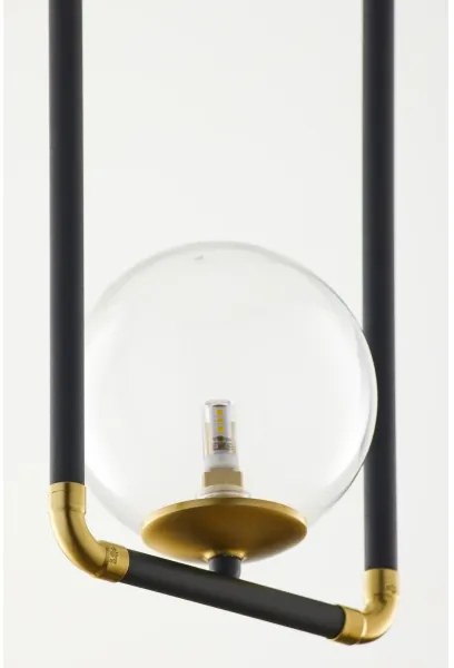 Jupiter 2023 - Csillár zsinóron ZAFRA 1xG9/10W/230V fekete/arany/átlátszó