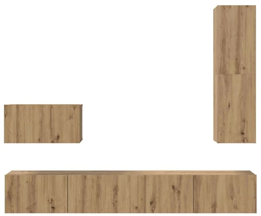 TV Szekrény Szett 4 pcs kézműves tölgy 200 x 30 x 30 cm Faanyag