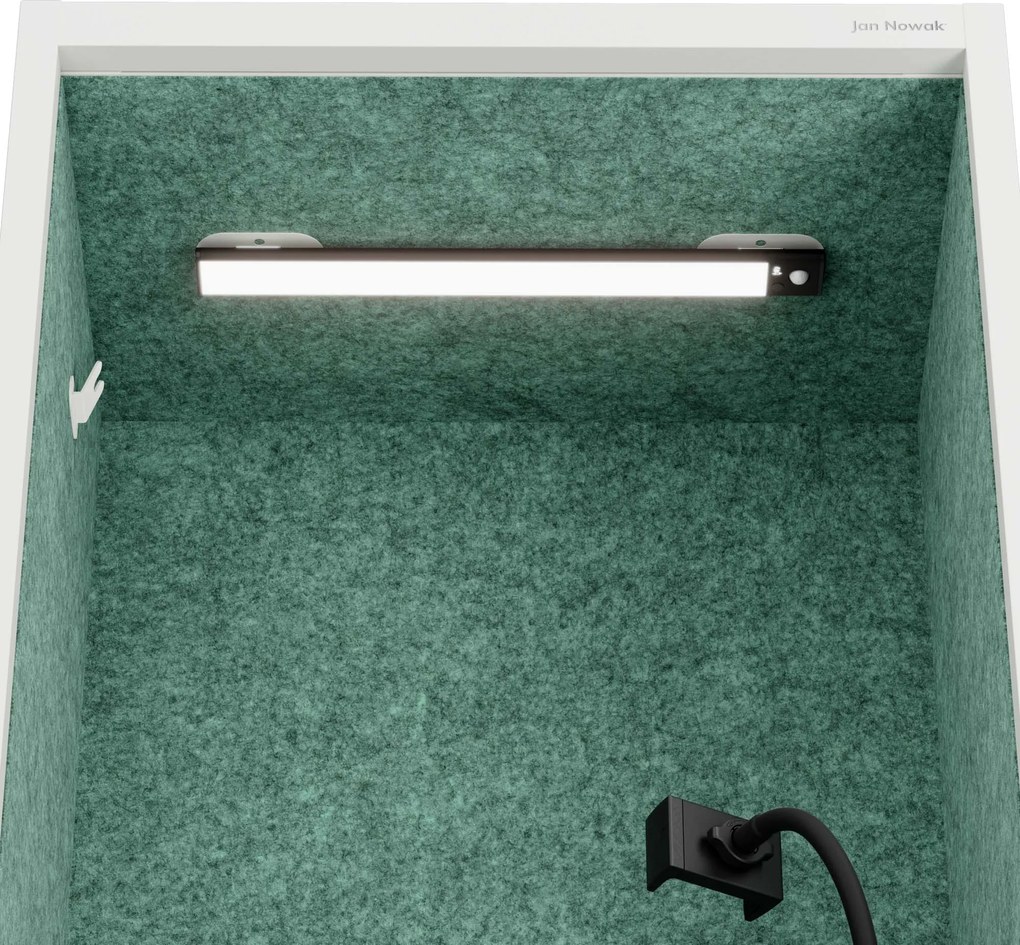 Sally 600mm  korpus Biały - siedzisko Zielony