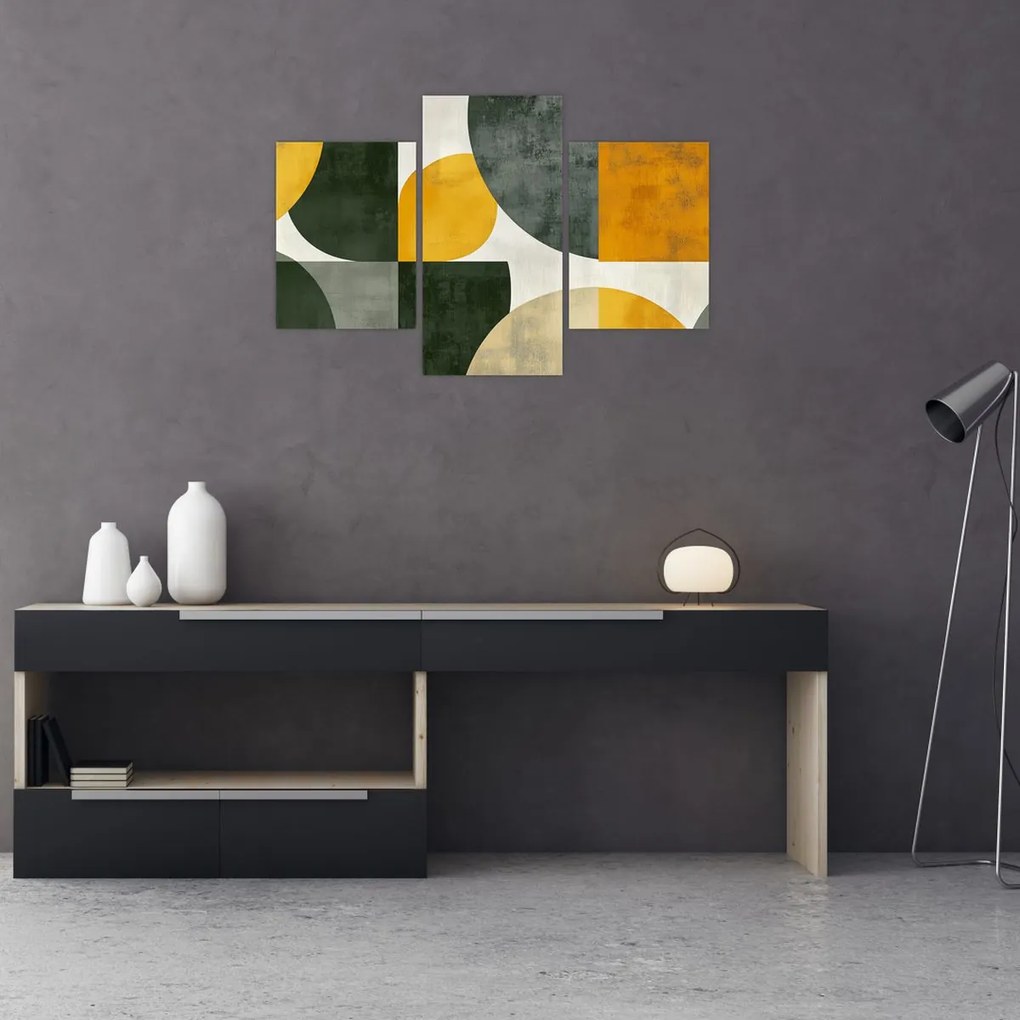 Kép - Olívazöld absztrakció (90x60 cm)
