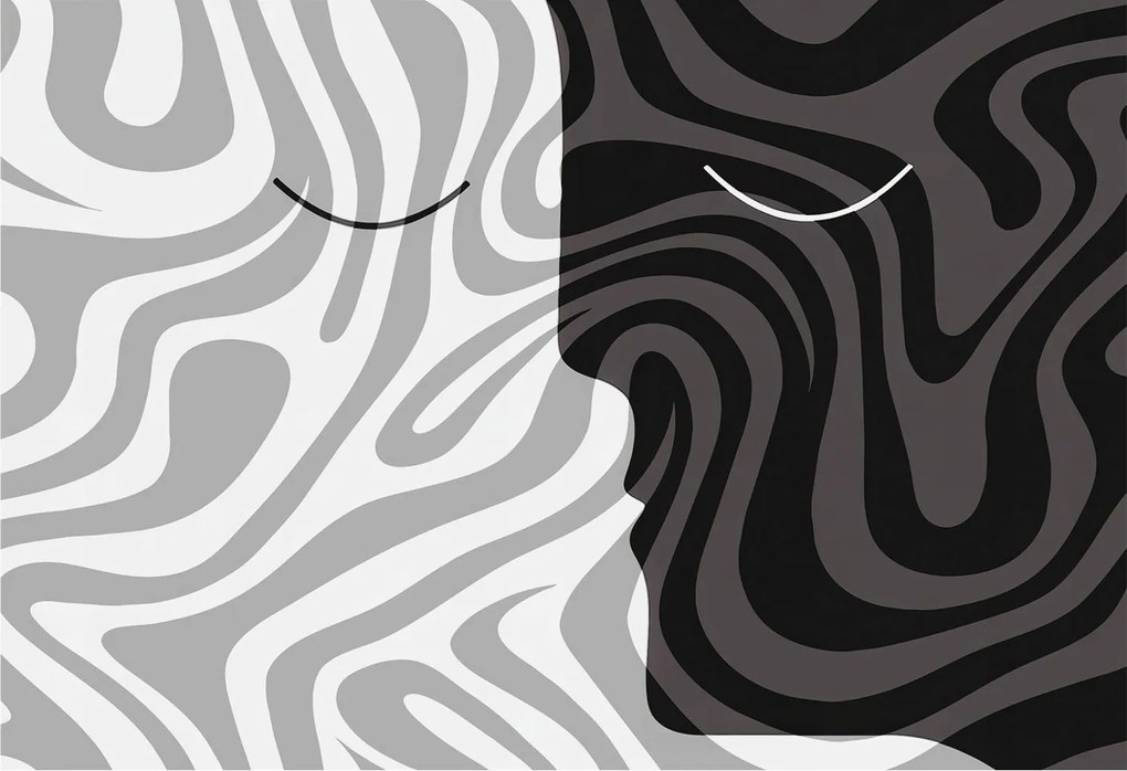 Fotótapéta Falra az előszoba konyhájába Absztrakt arcok 152x104 Ragasztó