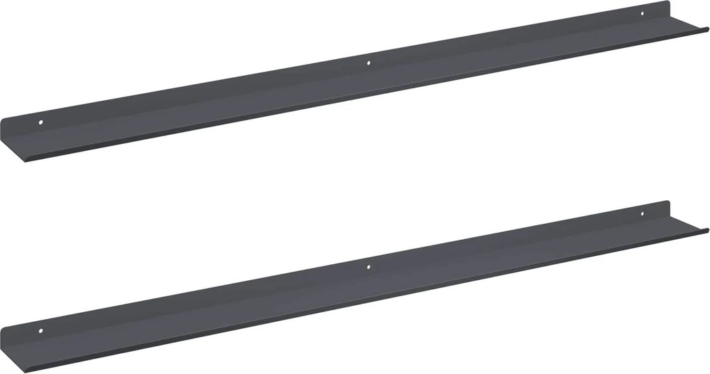 vidaXL Lebegő polc 2 pcs Antracit 100 x 9 x 2,5 cm Acél