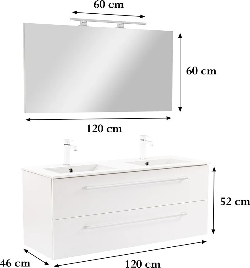 Vario Clam 120 Fürdőszoba komplett szekrény