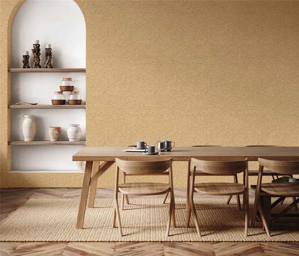 Esselle Home A La Mode Artisan Weave okkersárga egyszínű szövet hatású vlies tapéta – 100005EH