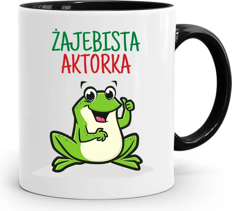 Színésznőnek Bögre Fekete Születésnapi Ajándék fényképes nyomtatással