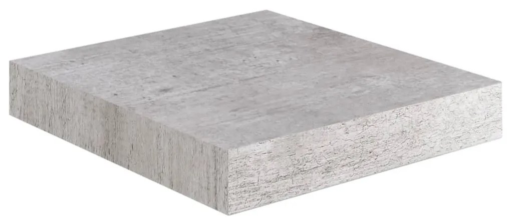 2 db betonszürke MDF lebegő fali polc 23 x 23,5 x 3,8 cm