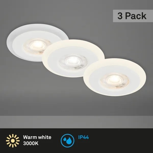 Briloner 7039036 - SZETT 3x LED fürdőszobai süllyesztett lámpatest 3xLED/5W/230V IP44 fehér