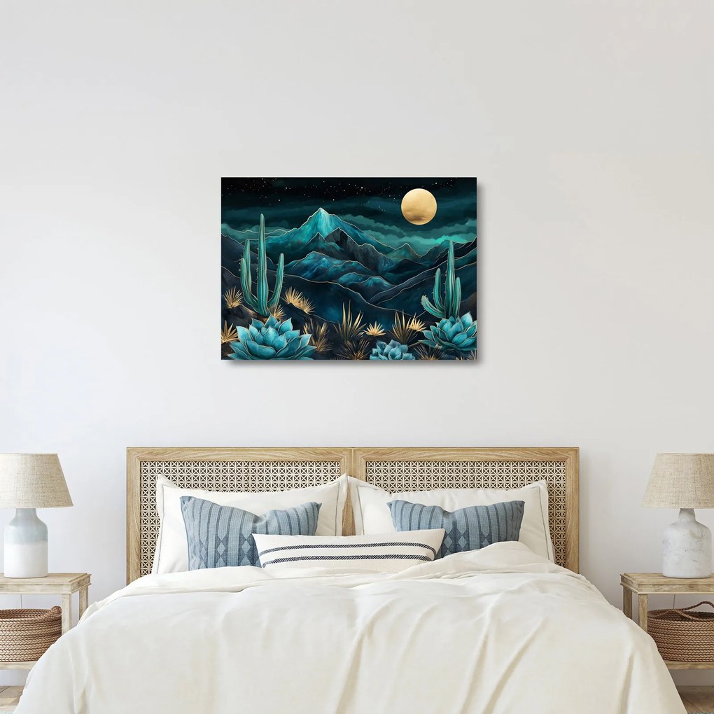 Üveg kép - Türkiz éjszaka (70x50 cm)