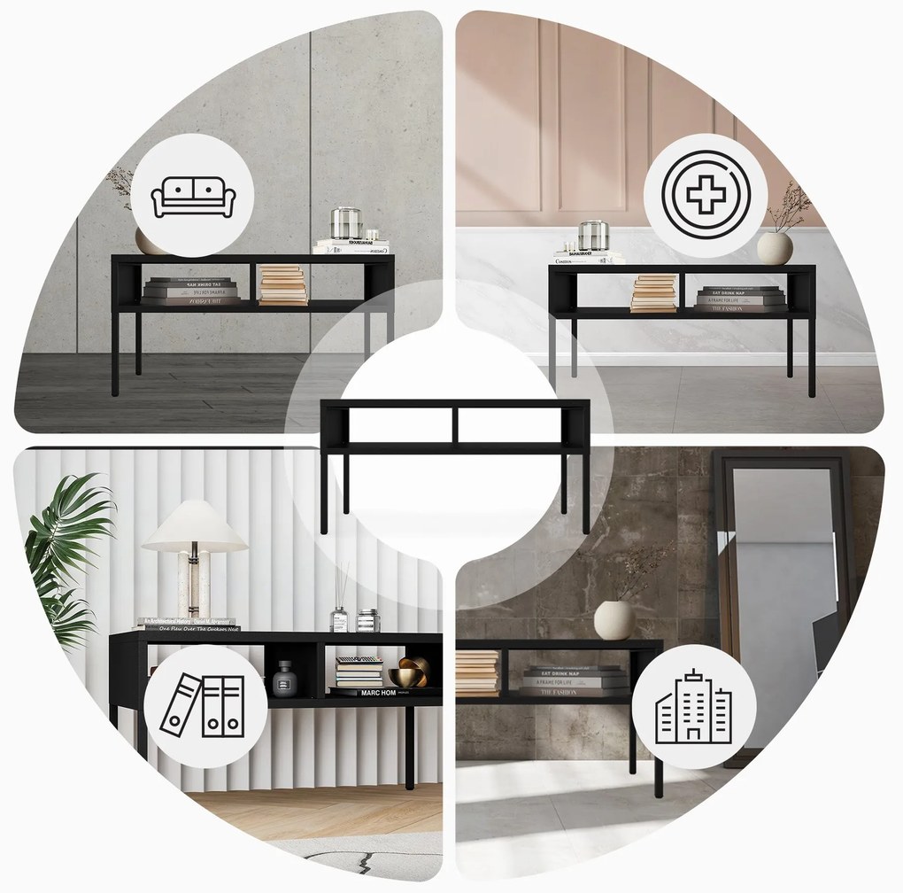 MATTEO dohányzóasztal 900 x 450 x 450 mm, fekete